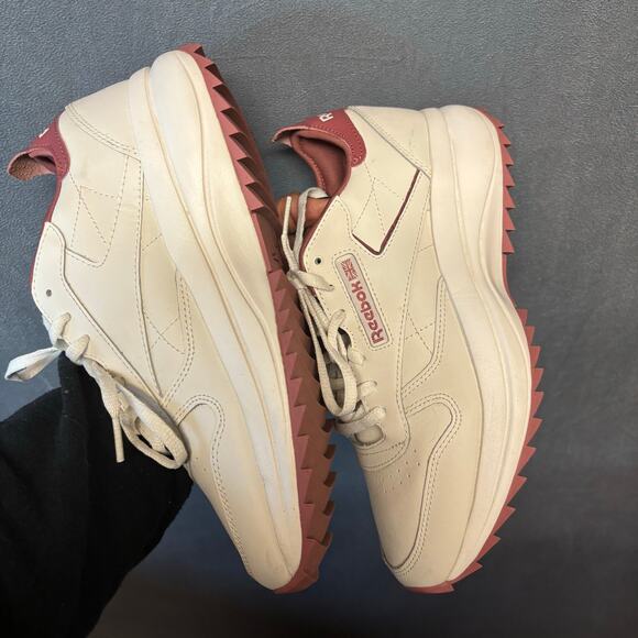 Reebok Women’s Classic Leather Ripple Shoes Cream Pink Size 9.5 Momcore Comfy - Picture 8 of 11